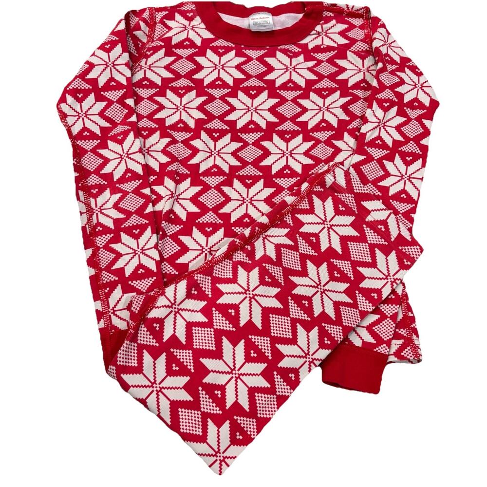 Hanna Andersson Kids Red Snowflake Organic Cotton Pajamas Size 12 | 150 cm
